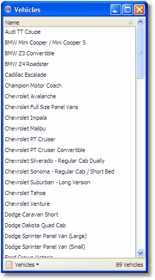 Vehicle List
